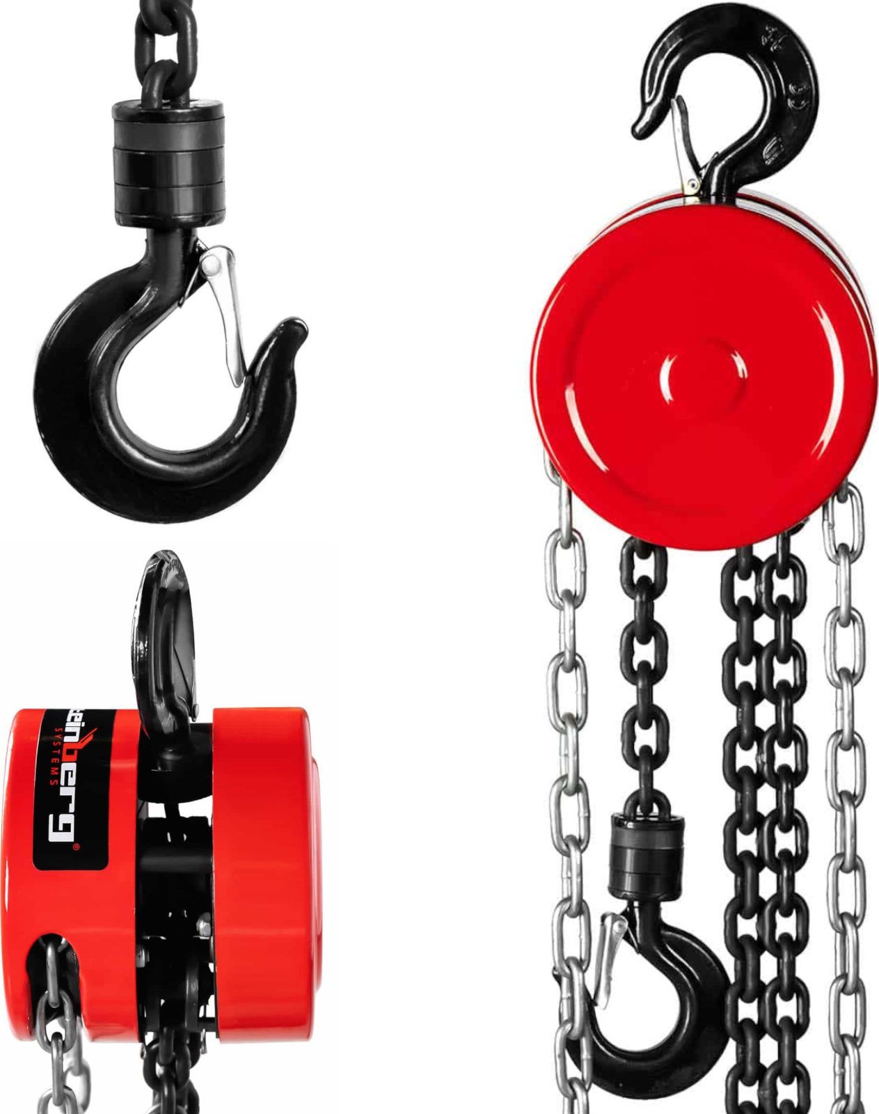 Steinberg Wciągarka wyciągarka łańcuchowa wciągnik łańcuchowy ręczny 1000 kg / 6 m Wciągarka wyciągarka łańcuchowa wciągnik łańcuchowy ręczny 1000 kg