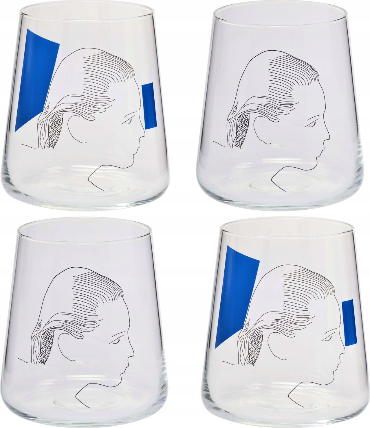 Krosno Szklanki DECO Twarze KROSNO 4szt 380ml kolorowe