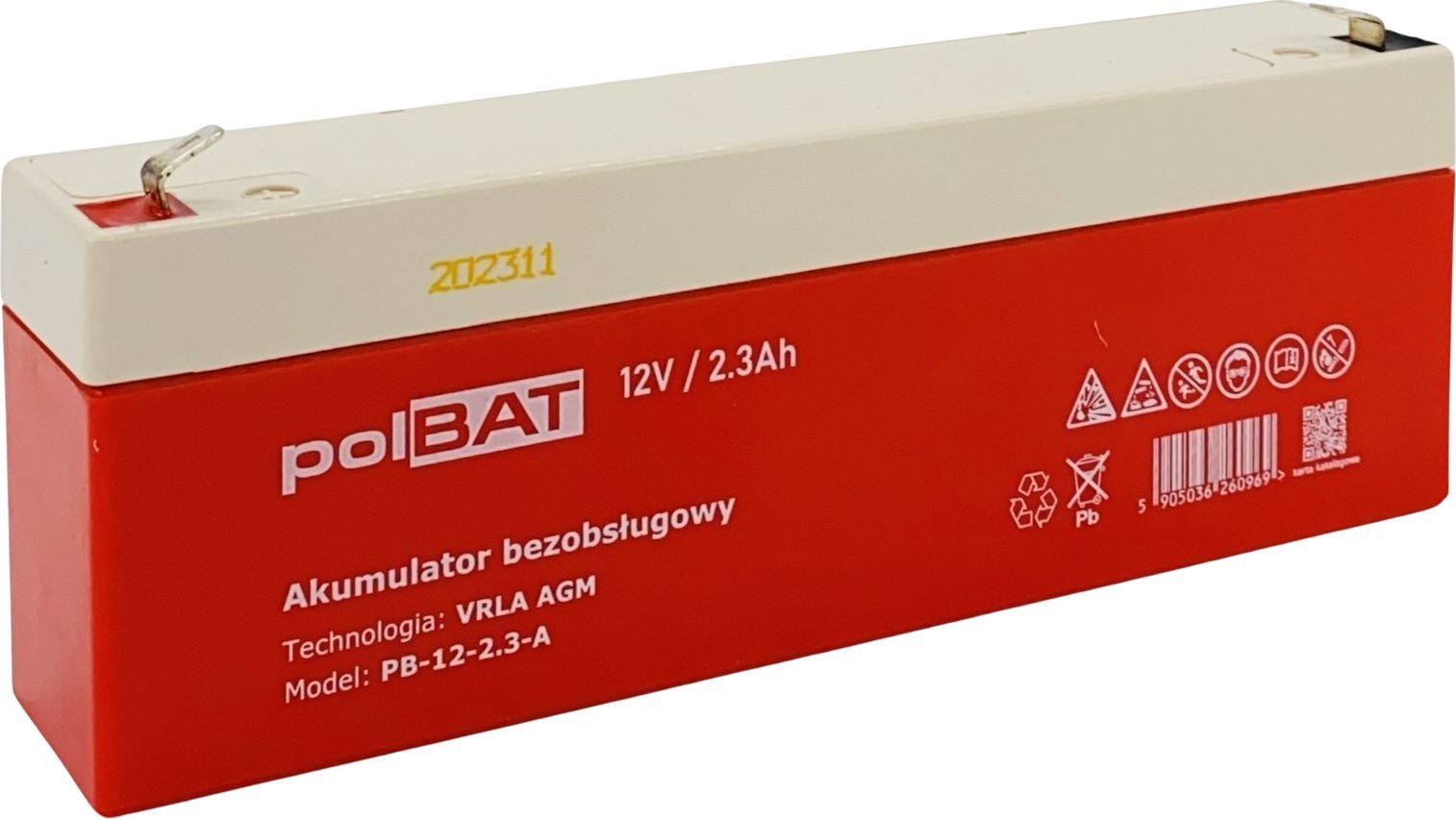 polBAT Akumulator AGM 12V 2.3Ah polBAT