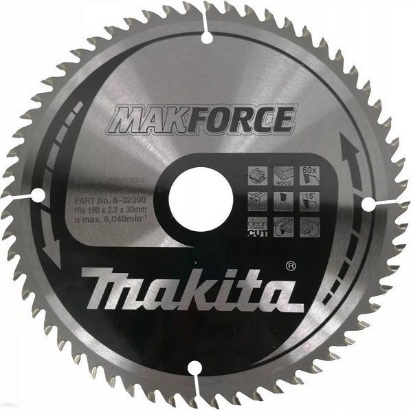 Makita PIŁA SPIEKOWA DO DREWNA MAKFORCE 190*30MM 60Z (1 SZT)