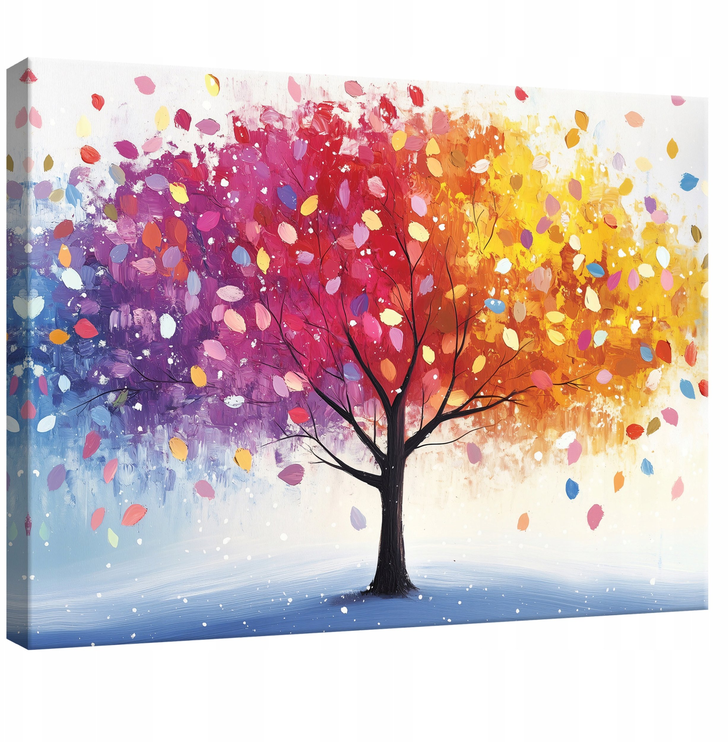 OBRAZ NA PŁÓTNIE ŚCIANĘ DRZEWO KOLOROWY DO SYPIALNI SALONU KUCHNI 60x40