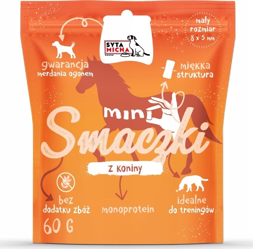 Syta Micha SYTA MICHA mini smaczki treningowe - konina 60g pies
