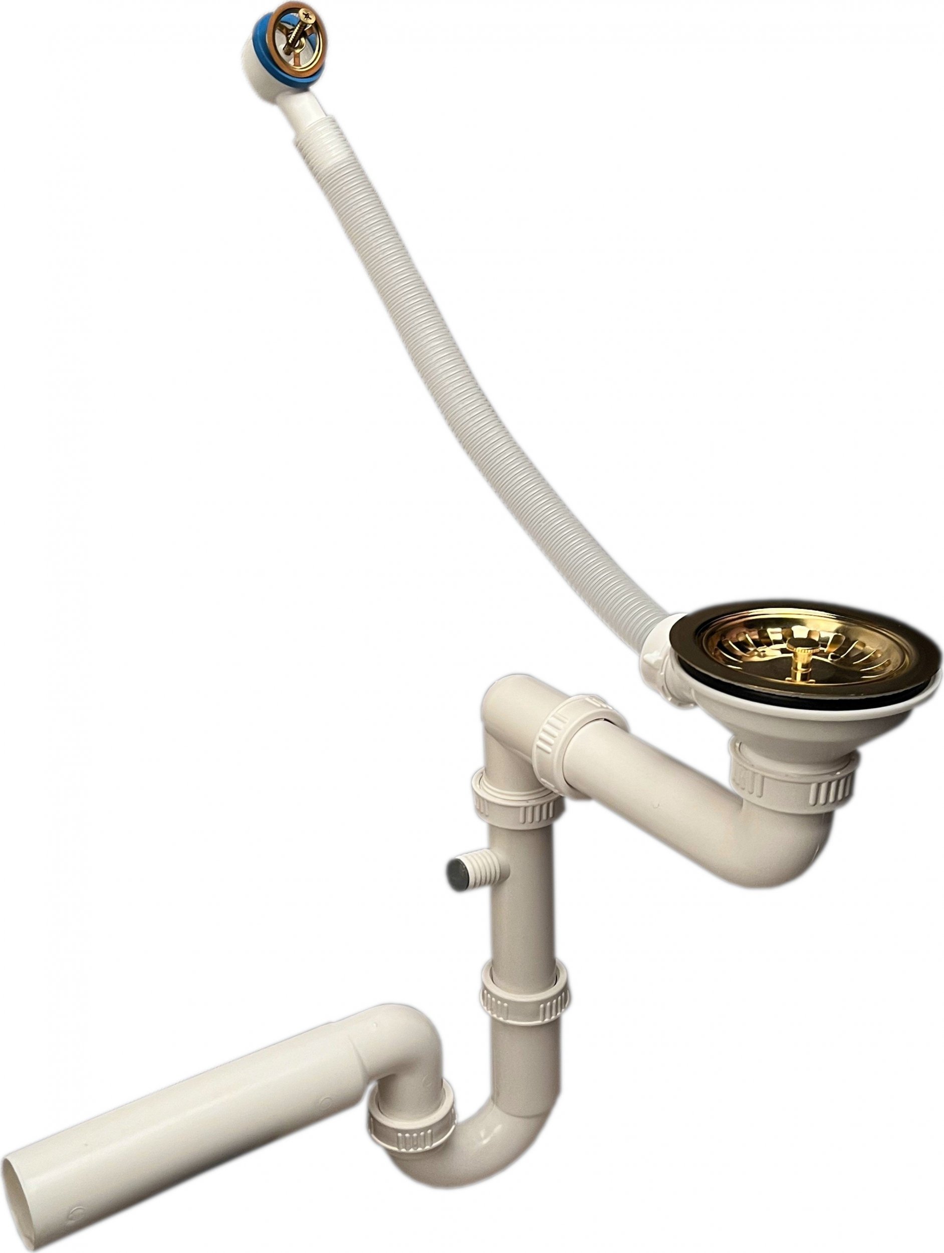 Syfon PREHNIT Syfon złoty przyścienny do zlewu granitowego