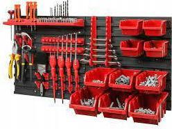 Prosperplast KISTENBERG TABLICA WARSZTATOWA Z KUWETAMI CZARNA 80x40cm 2szt CZERWONA KOR4-S411