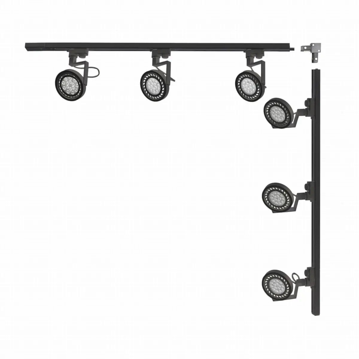 Instalacja szynowa jednoobwodowa 3579 regulowany czarny