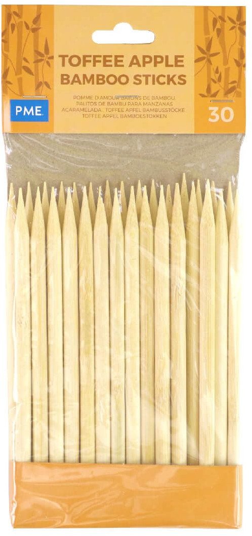 Patyczki bambusowe do jabłek w polewie toffee 30 sztuk 13cm - PME