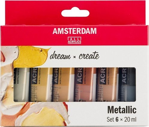 Artequipment Amsterdam Standard Series acrylic paint metallic set | 6 x