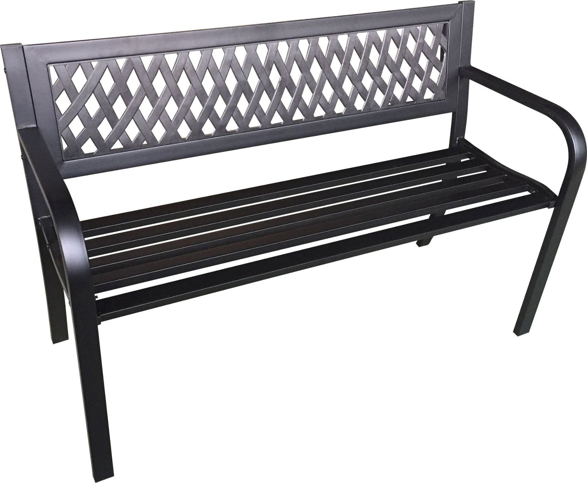 Fancy Garden Ławka ogrodowa z oparciem KALIA stalowa plastikowa 119 cm