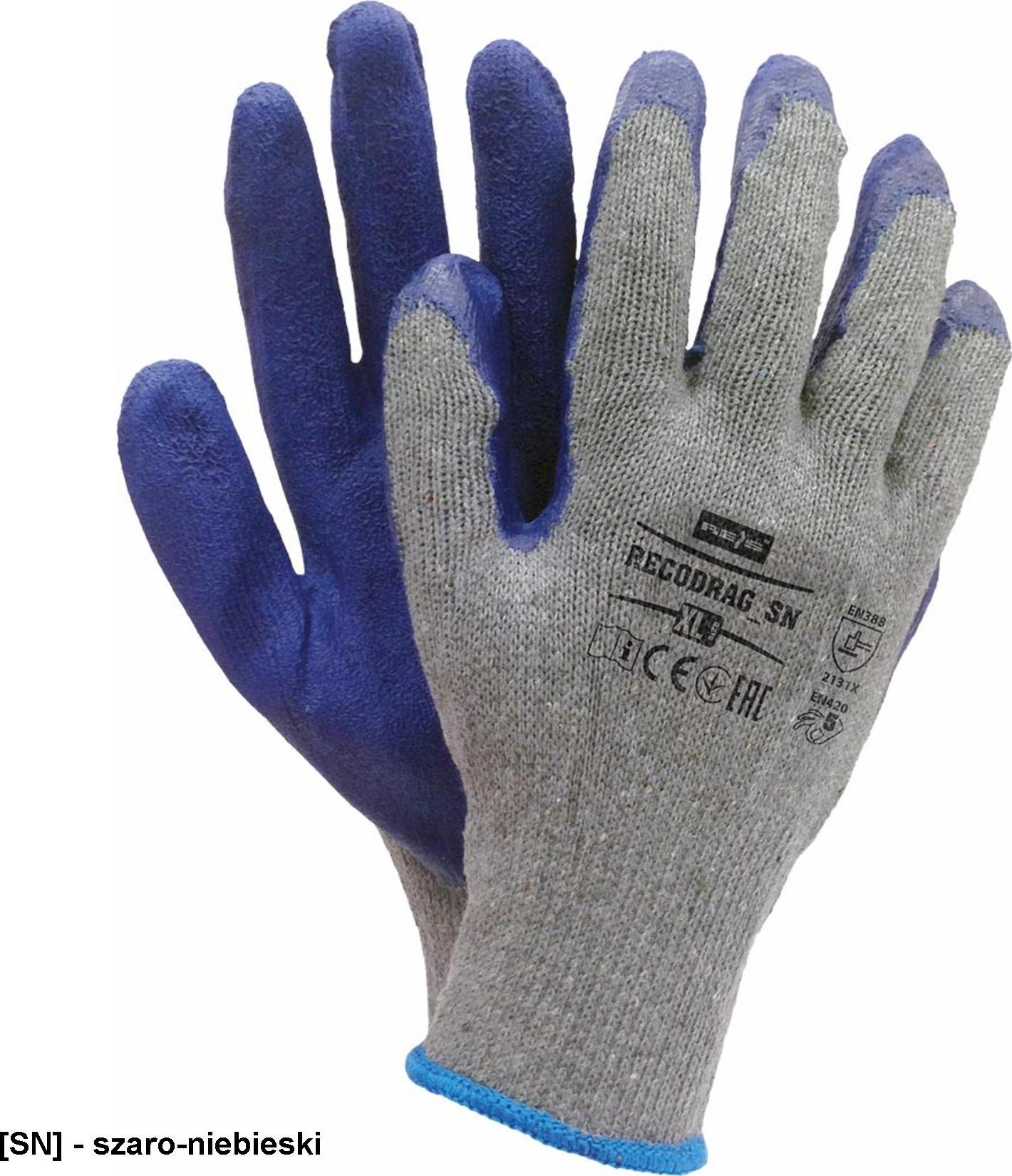 R.E.I.S. Recodrag - rękawice robocze, - szaro-niebieski