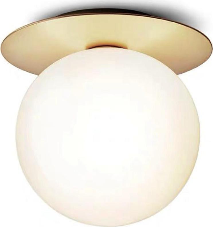 Lampa sufitowa Copel Plafon LAMPA sufitowa CGMLKULAP COPEL loftowa OPRAWA szklana kula ball modernistyczna biała mosiężna