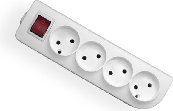 Elgotech Rozgałęźnik do przedłużacza z wyłącznikiem 4-gniazda b/u biały GN-4W
