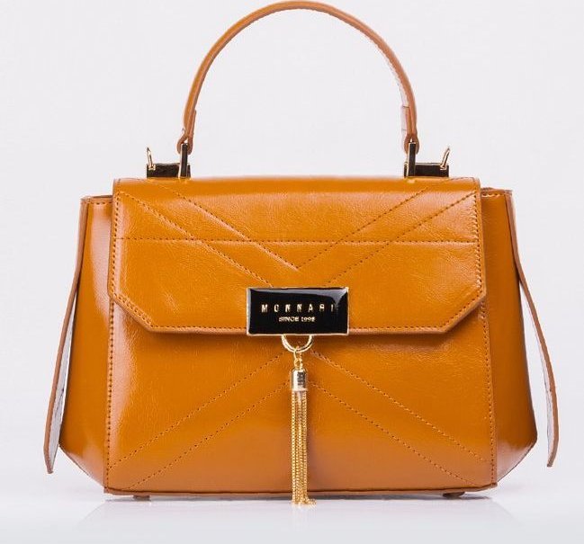 Monnari Torebka damska Monnari kuferek z klapą i chwostem brązowa