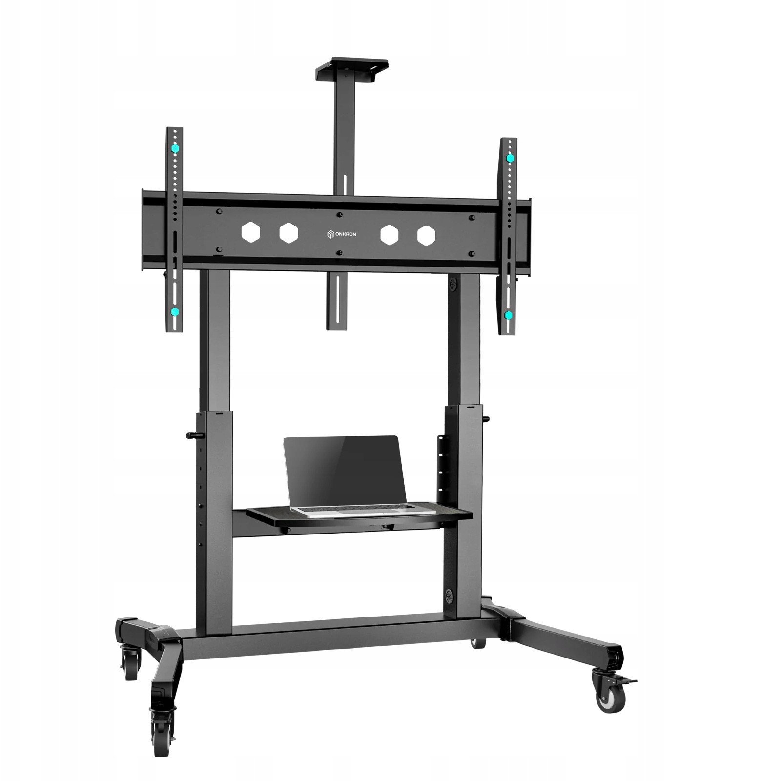 ONKRON Mobile TV Stand Rolling TV Cart for 50 to 100-Inch Screens up to 120 kg black
