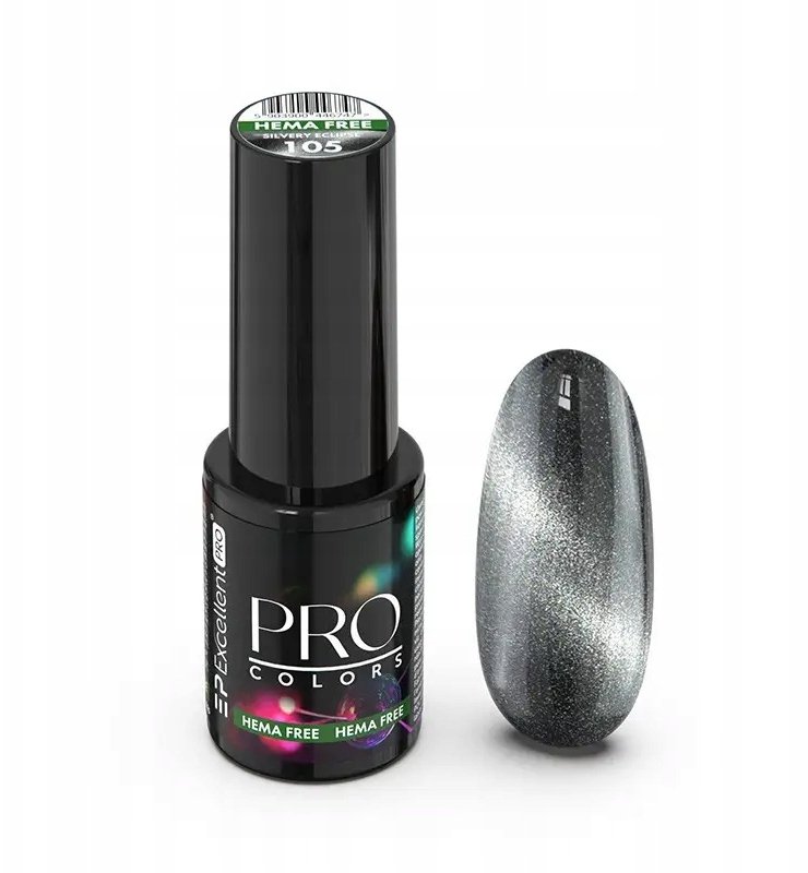 EXCELLENT PRO_Pro Colors Hema Free Cat Eye lakier hybrydowy 105 Silvery Eclipse 7g