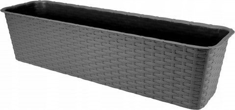 Galicja Skrzynka balkonowa grafitowa rattan 60 cm