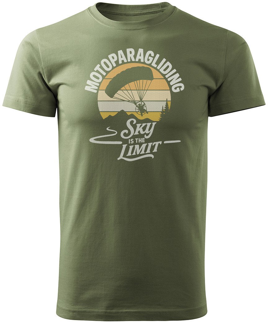 Koszulka dla motoparalotniarza moto paralotniarz z motoparalotnią motoparalotnia męska khaki REGULAR S