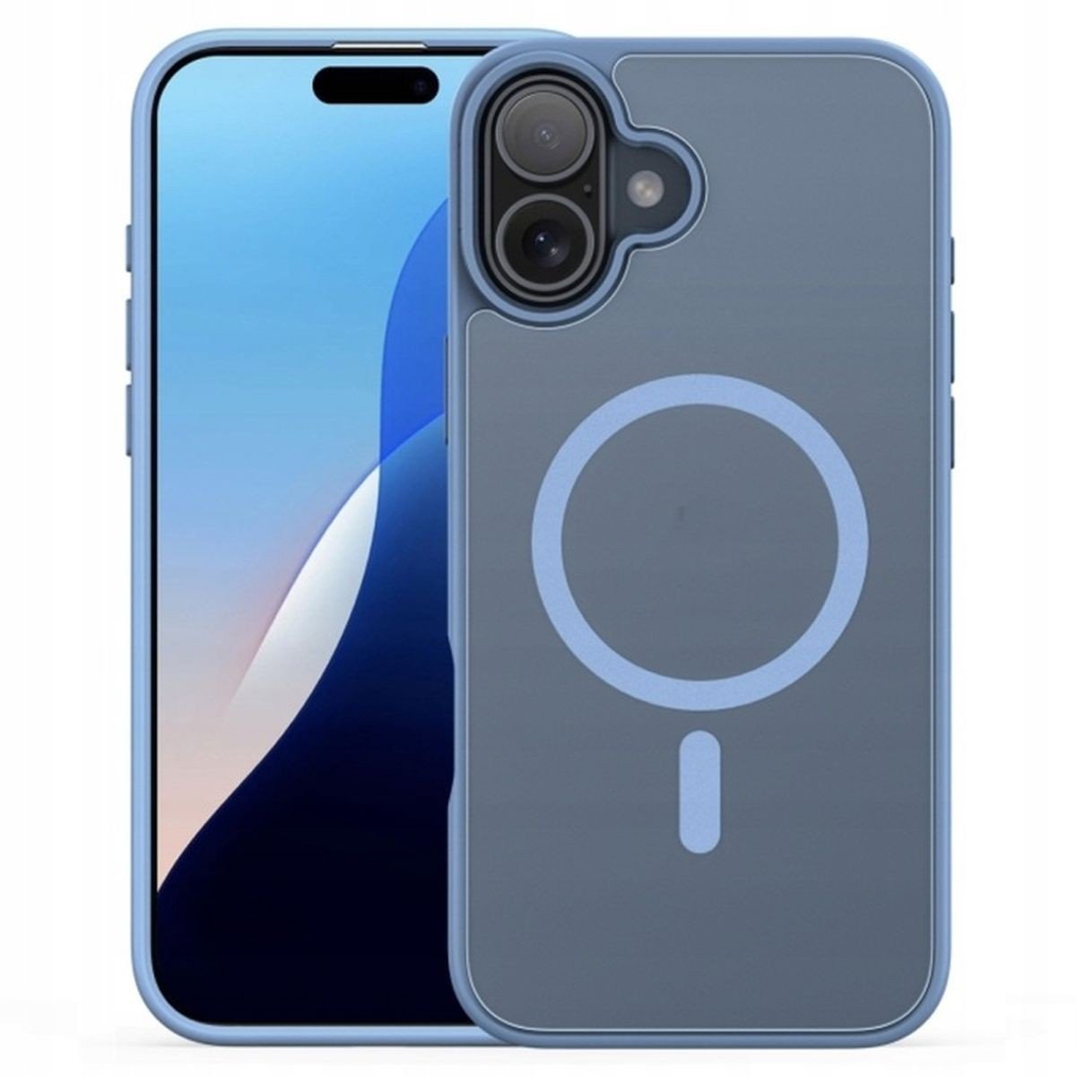 Etui matowe magnetyczne DuxDucis Yind do iPhone 16 Plus, niebieskie