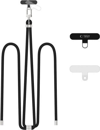 Tech-Protect Smycz do telefonu Tech-Protect C7S Rope Crossbody Strap Black/silver