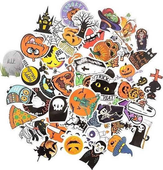 Naklejki winylowe Halloween 6-8cm 50szt