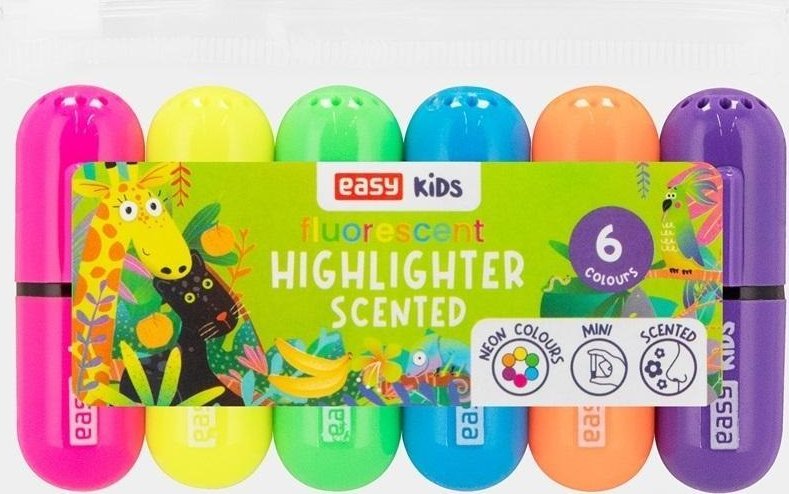 Zakreślacz Flash Mini 6 kolorów zapachowe EASY