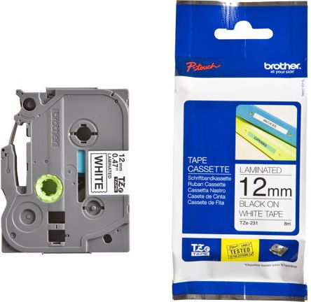 Brother taśma TZEN231 12mm (black on white)