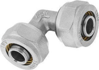 UN KOLANO 90 PEX/PEX 16*16*2 WKŁADKA ALUMINIOWA SILVER (1 SZT)