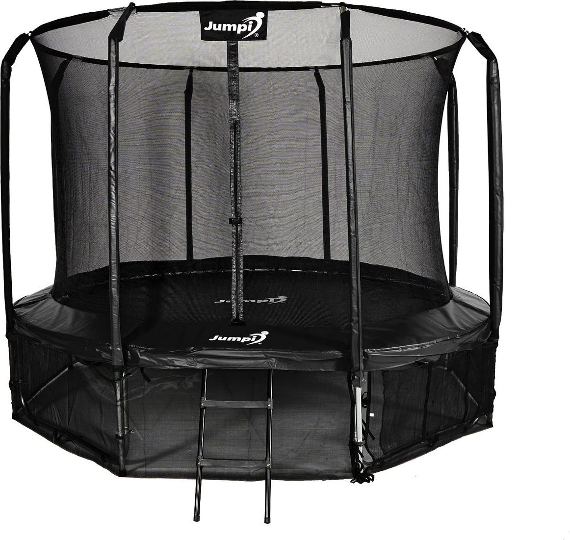 Trampolina ogrodowa Jumpi ogrodowa Maxy Comfort z siatką wewnętrzną 12.5 FT 374 cm czarna