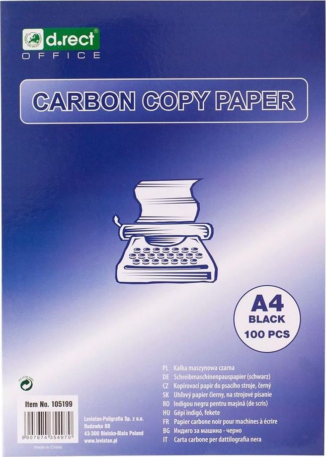 D.Rect Kalka maszynowa czarna A4 a'100 D.RECT