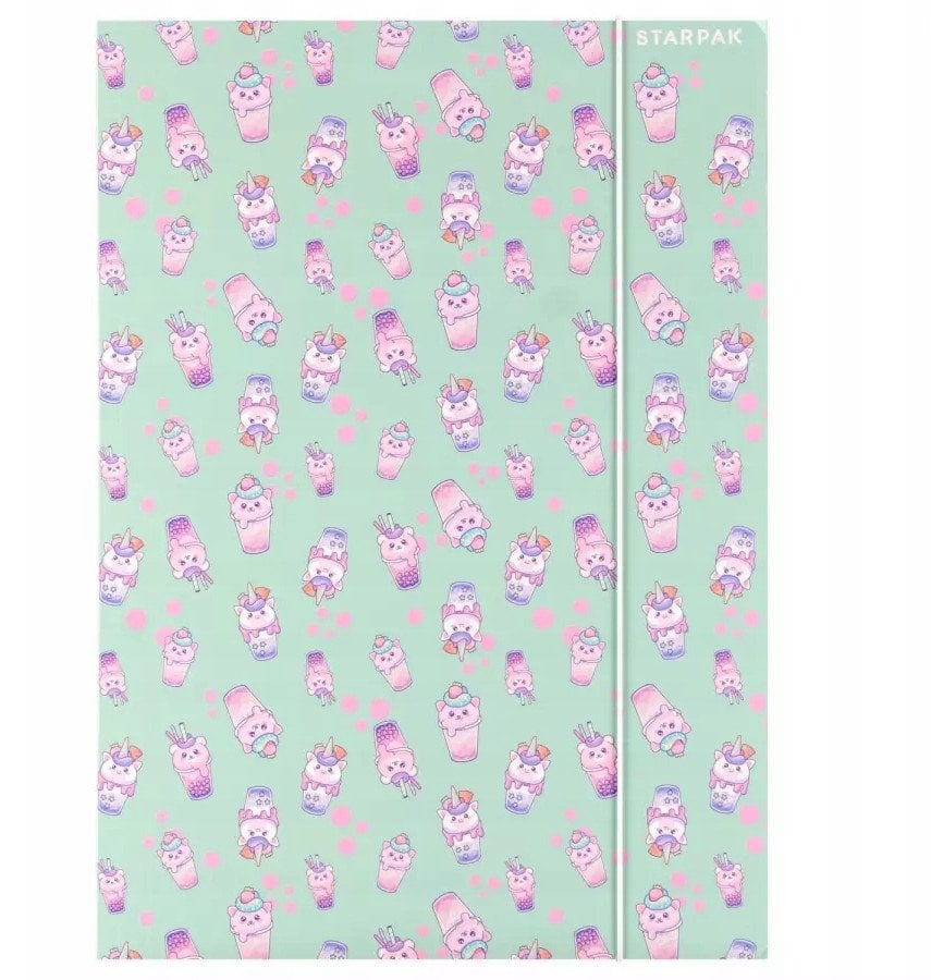 TECZKA Z GUMKA PAP A4 BUBBLE TEA STK FOL10/100