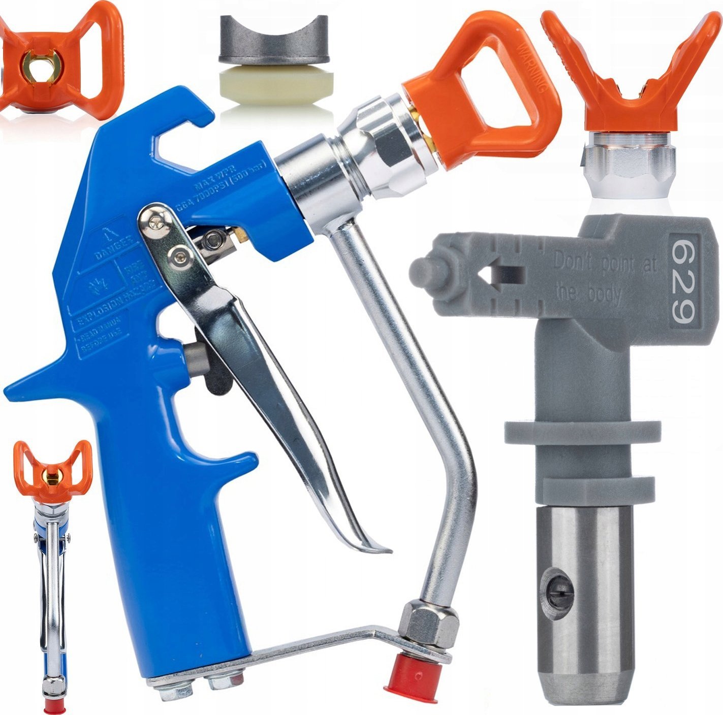 Rosfix Rosfix Pistolet malarsko-szpachlarski Black Spray BS500+ DYSZA MALARSKA WYSOKOCIŚNIENIOWA 629 DO NAKŁADANIA SZPACHLI GŁADZI ROSFIX Dysza malars