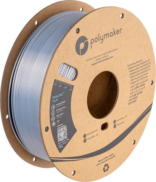 Poly Filament Polymaker PolyLite Silk PLA 1,75mm, 1kg - Silver}