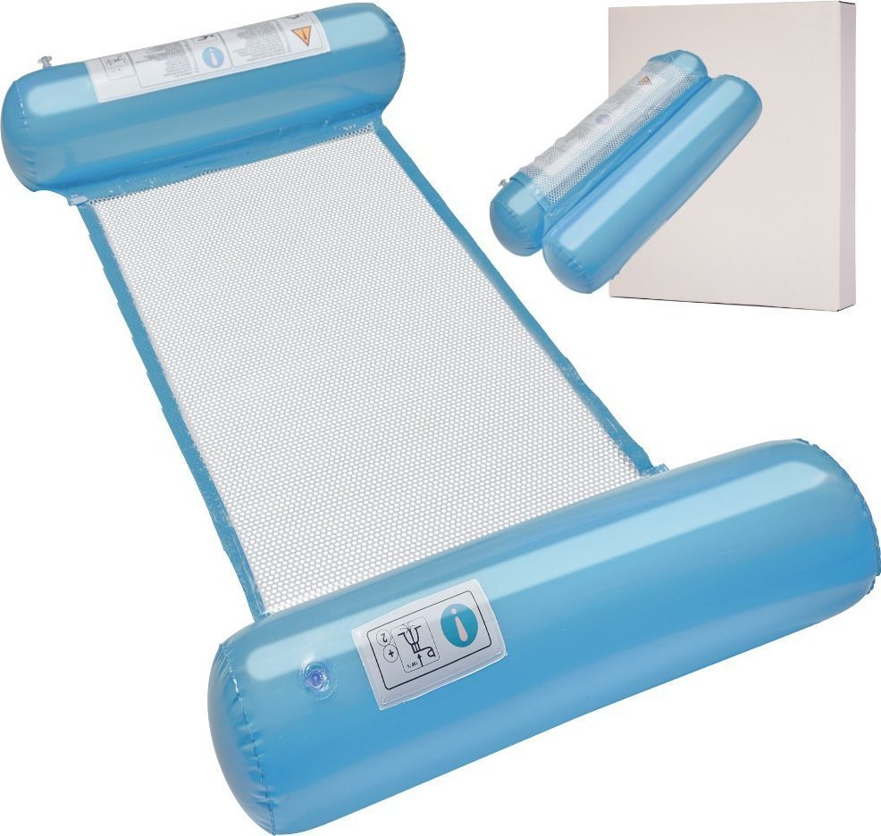 Materac dmuchany fotel hamak do pływania niebieski