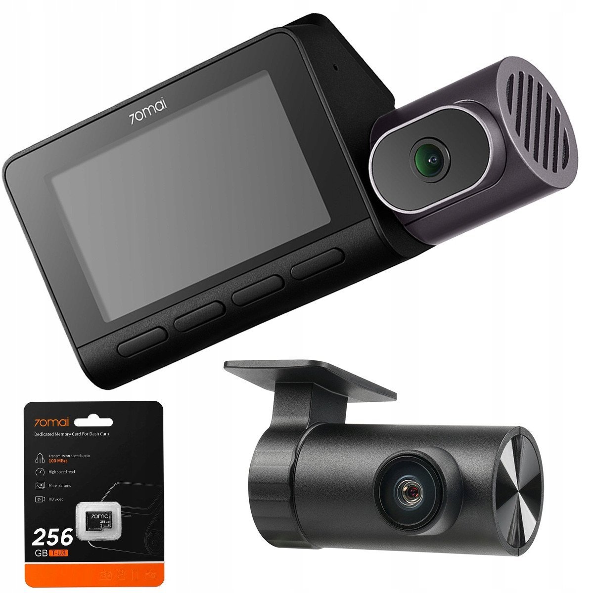 70mai T800 4K + kamera tylna RC24 HDR + SD 256GB