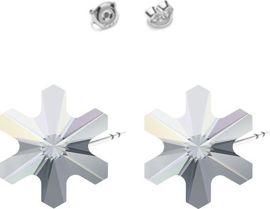 MEJK Jewellery Kolczyki Srebrne Płatek Śniegu Boże Narodzenie
