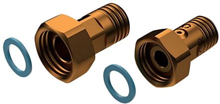 Vandmålerforskr. 1 1/2 x 1 1/4 - Rødgods. Sæt med pakninger og forskr. m. kontraventil kat. 2