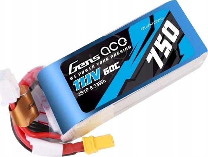 Gens Ace Akumulator Gens Ace 750mAH 11.1V 60C 3S1P Lipo z konektorem XT30
