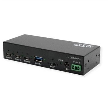 EX-12293HMS 4-portowy metalowy koncentrator USB 3.2 z portami 3x C i 1x A
