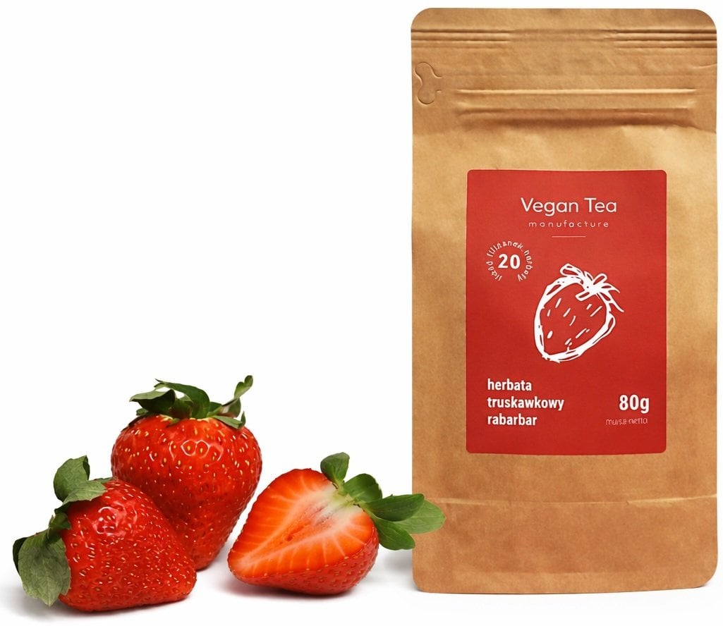 Vegan Tea Herbata owocowa Truskawkowy Rabarbar - opakowanie uzupełniające 80g
