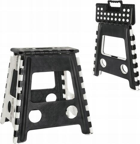 Ravi Taboret stołek składany antypoślizgowy ALEX 39cm czarny