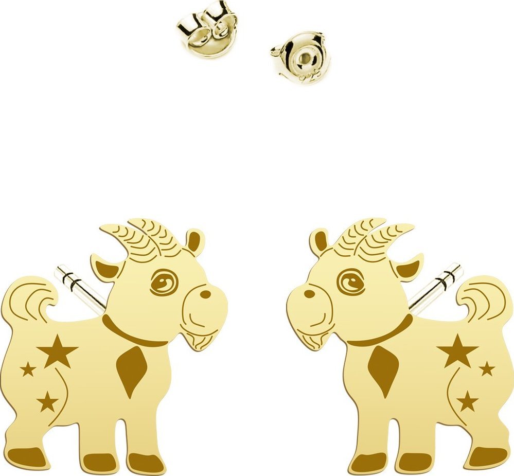 Radziszewska Jewellery Kolczyki Pozłacane z Kózką