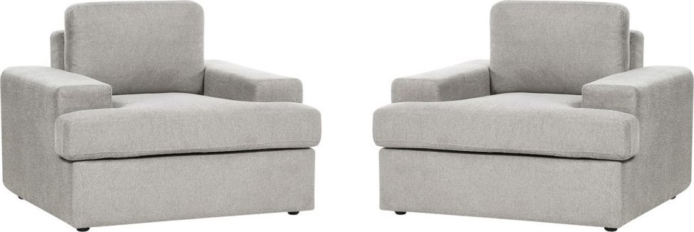 Beliani Zestaw 2 foteli tapicerowanych jasnoszary ALLA