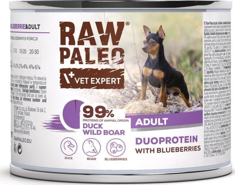 Raw Paleo Duck&Boar Adult Can 200g