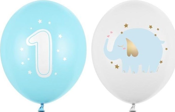 PartyDeco Balony Pastel Light Blue Roczek 30cm 50szt