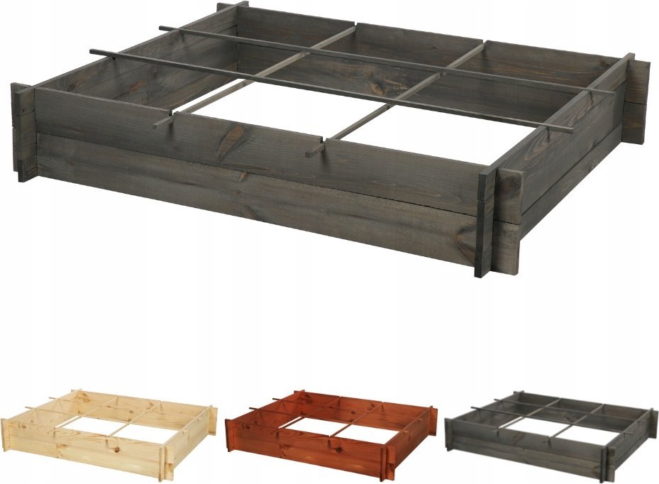 Wamar-Sosenka Drewniana grządka podwyższana ZP05/100x118cm/ Szara Drewno Sosnowe