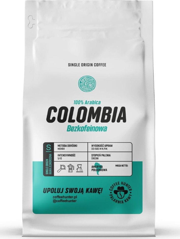 Kawa ziarnista Coffee Hunter Colombia Bezkofeinowa 250 g