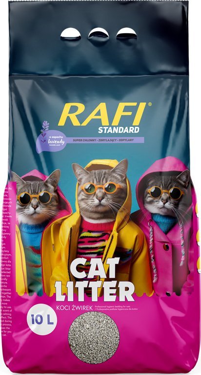 Rafi Zbrylający żwirek dla kota o zapachu lawendy Standard 10 l