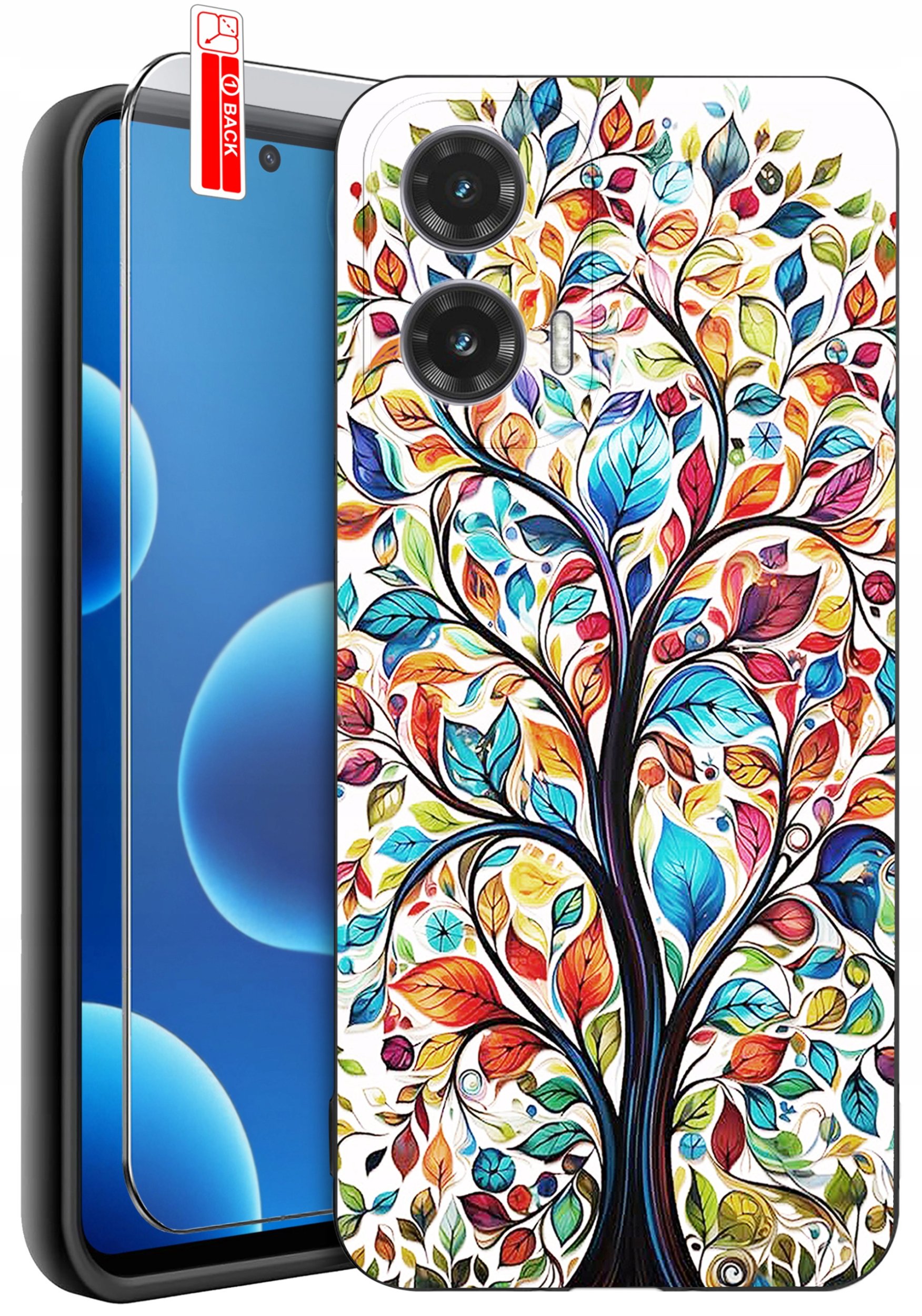 ETUI do Motorola Moto G45 5G | WZORY | SILIKONOWE MATT CASE + SZKŁO 9H