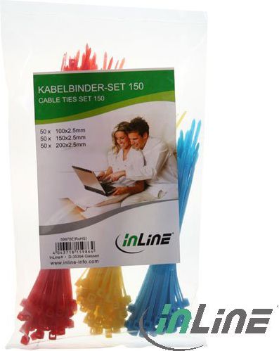 Organizer InLine Opaska zaciskowa Różne kolory 150 sztuk (59978E)