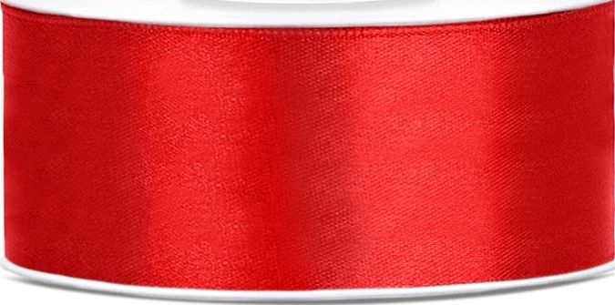 Party Deco Wstążka satynowa, czerwona, 25 mm x 25 m uniwersalny
