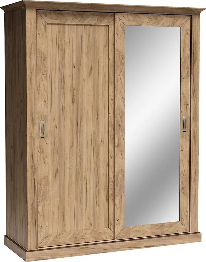 Elior Przesuwna szafa w kolorze kraft złoty - Almira 3X